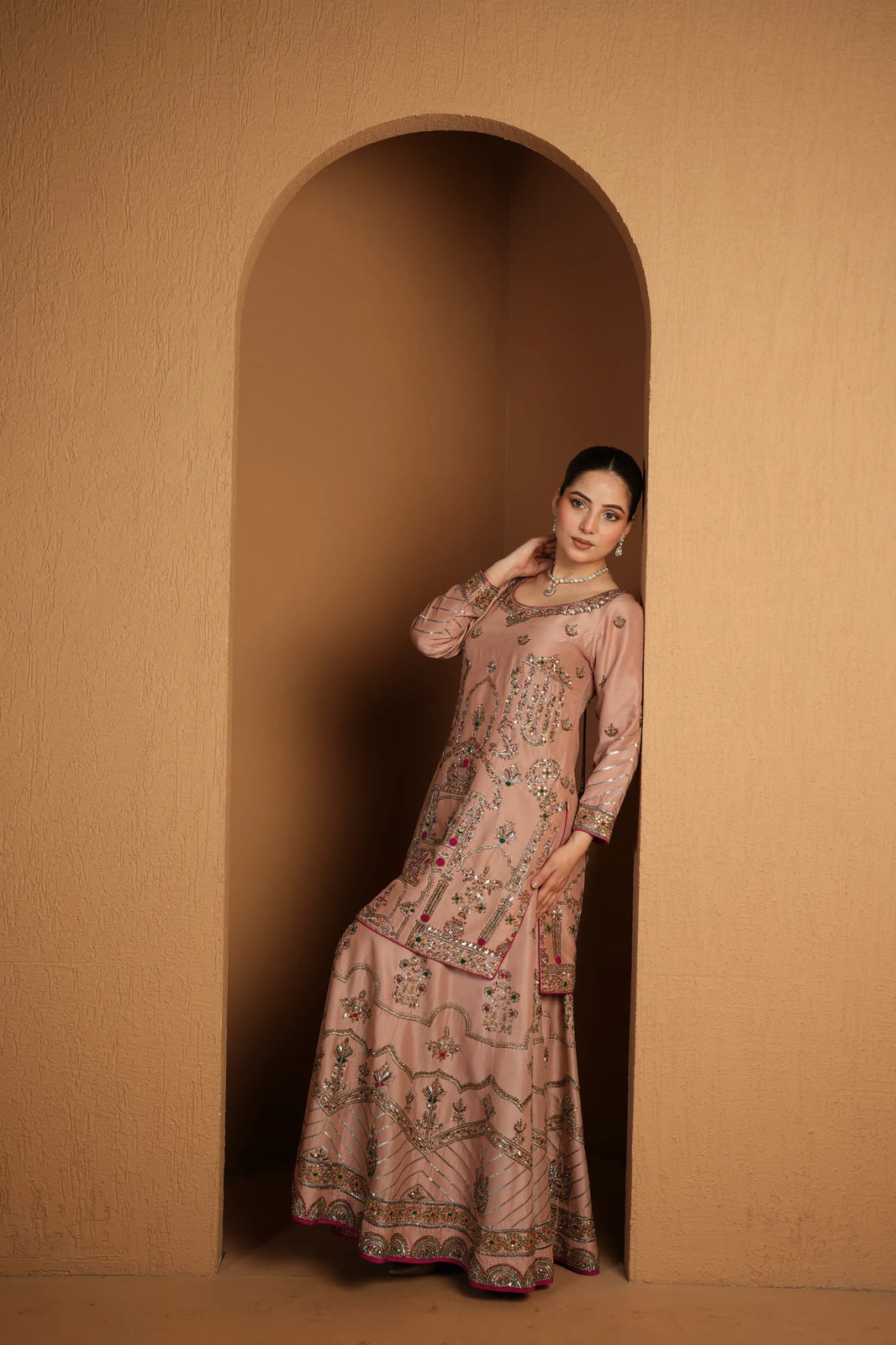 Peachy Pink Sharara