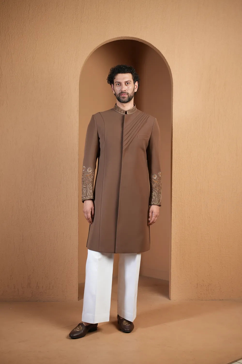 Cocoa Gold Achkan Set