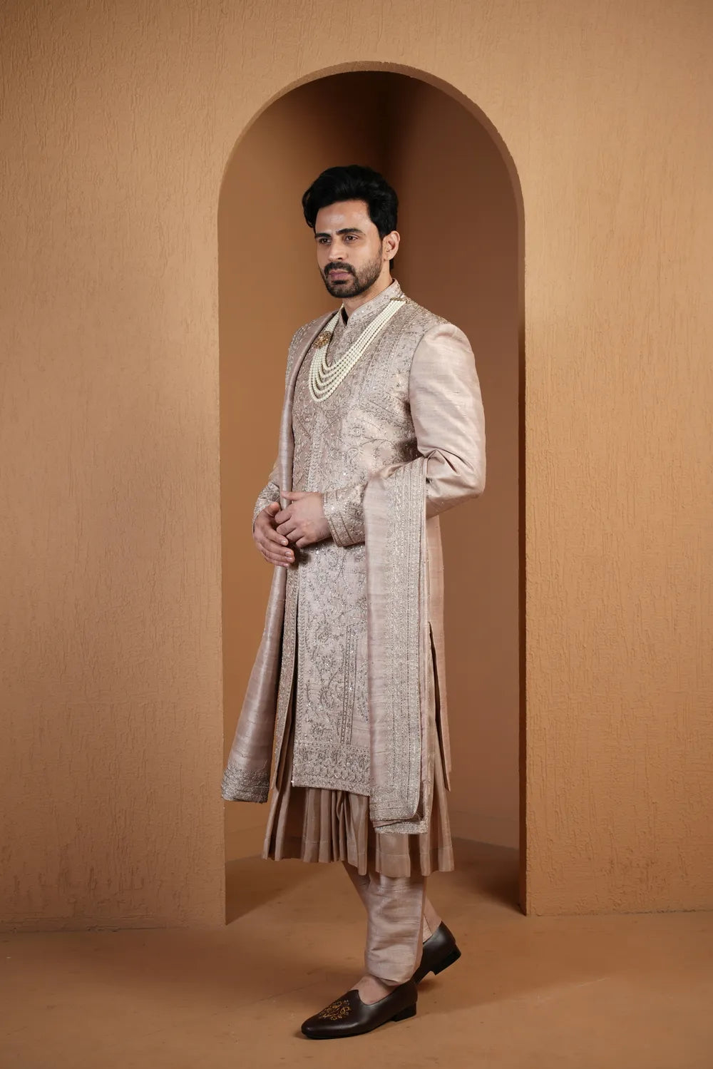 Champagne Mirage Sherwani Set