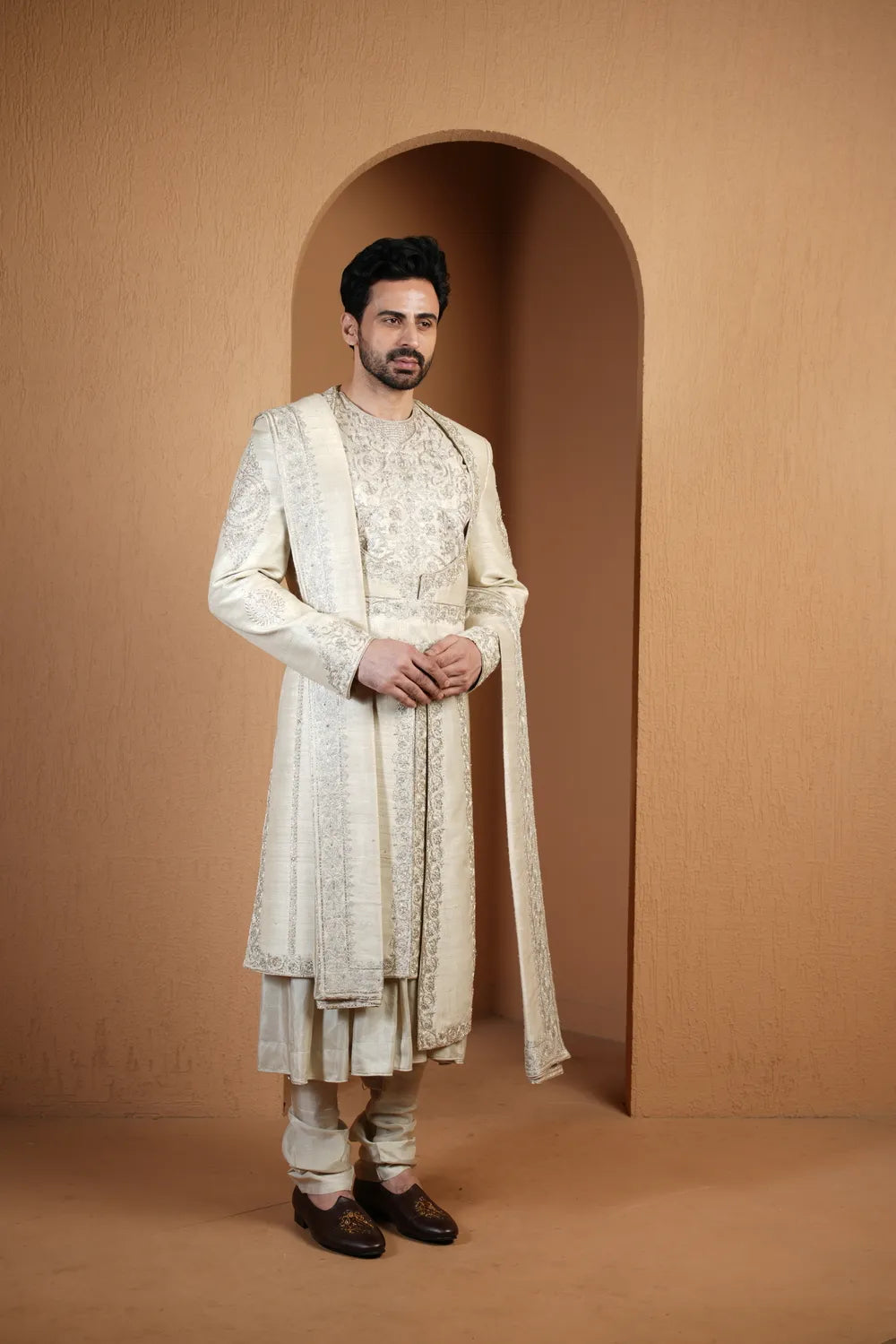 White Throne Sherwani Set