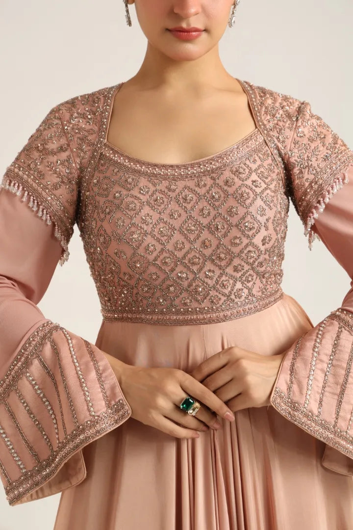 Blush Flowy Anarkali Set