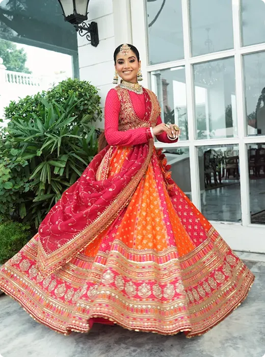 Hot Pink Rawsilk Stone Embroidered...